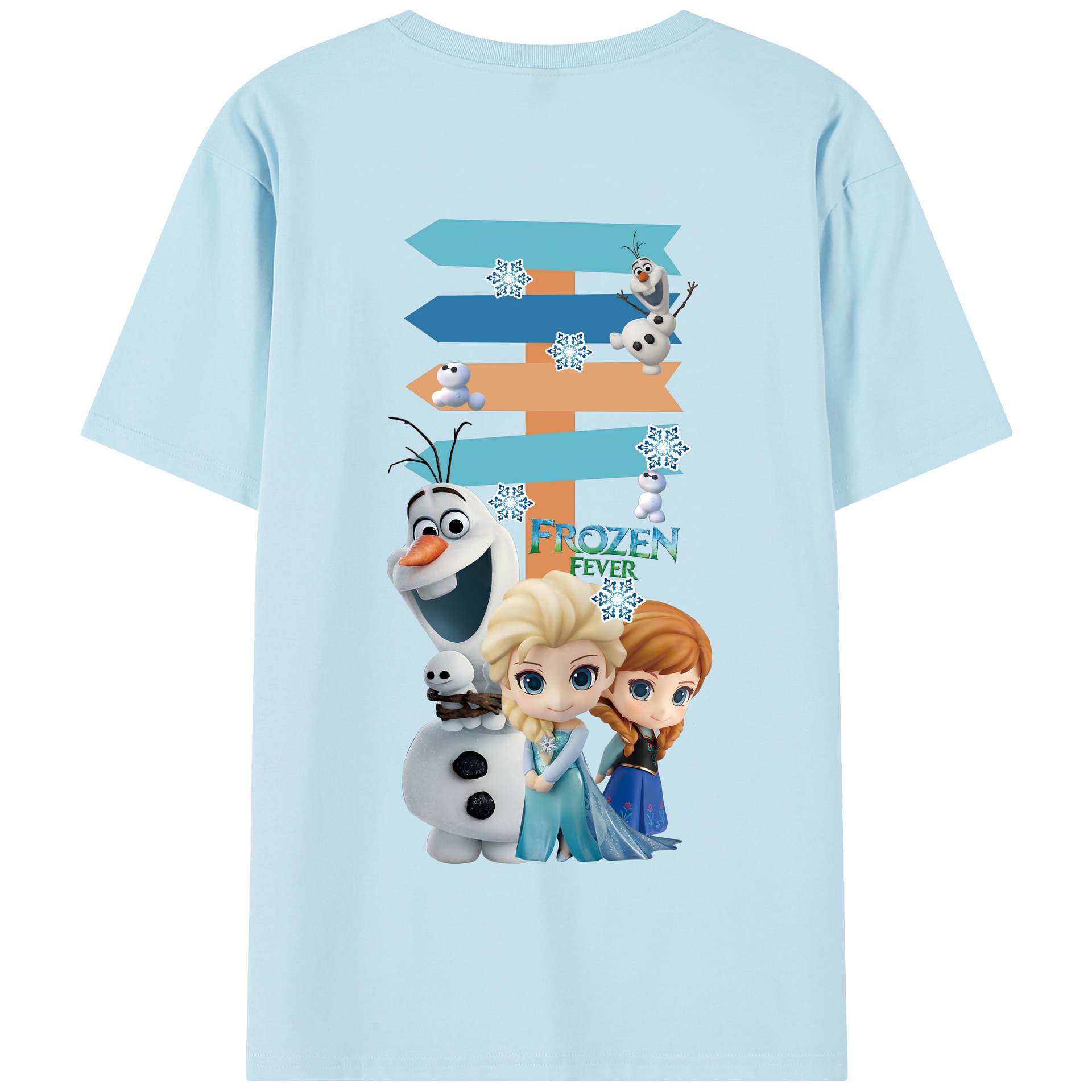 （画像用） アナと雪の女王 アンナ エルサ Frozen Anna Elsa 綿100％半袖Tシャツ（背面プリント）